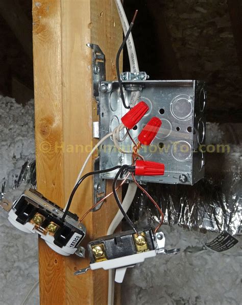 attic wiring junction box|attic light with outlet.